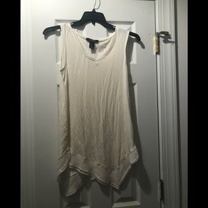 🌼3/$30🌼 WHBM Cream Asymmetrical Tank Top Size XS NWT